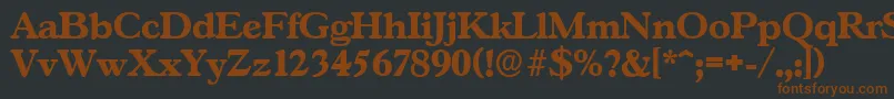 GascogneserialXboldRegular-fontti – ruskeat fontit mustalla taustalla