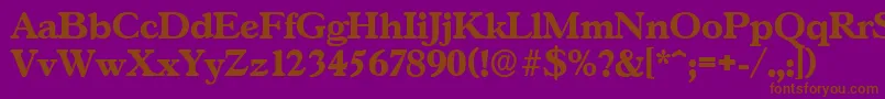 GascogneserialXboldRegular-Schriftart – Braune Schriften auf violettem Hintergrund
