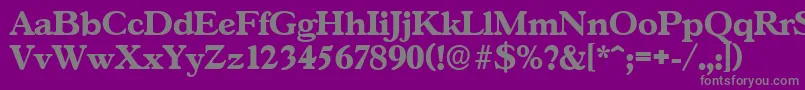 フォントGascogneserialXboldRegular – 紫の背景に灰色の文字