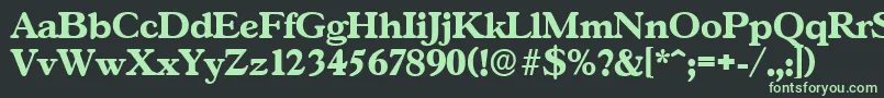 フォントGascogneserialXboldRegular – 黒い背景に緑の文字