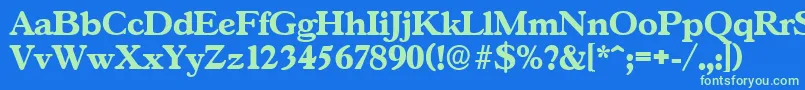 Шрифт GascogneserialXboldRegular – зелёные шрифты на синем фоне