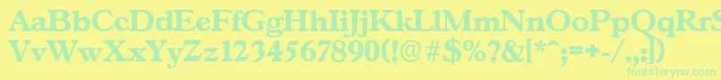 GascogneserialXboldRegular Font – Green Fonts on Yellow Background