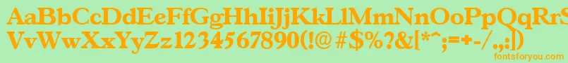 GascogneserialXboldRegular Font – Orange Fonts on Green Background