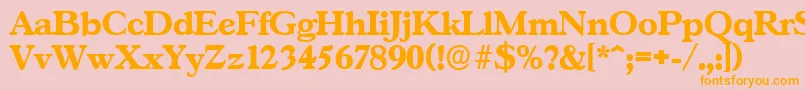 Czcionka GascogneserialXboldRegular – pomarańczowe czcionki na różowym tle