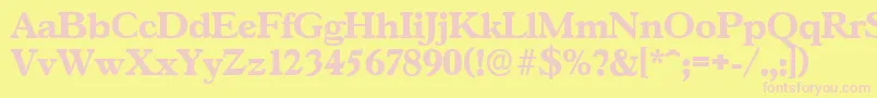 GascogneserialXboldRegular Font – Pink Fonts on Yellow Background