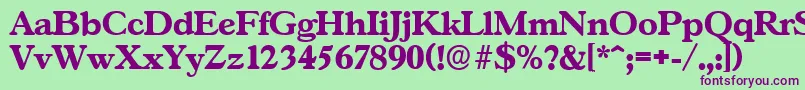 Шрифт GascogneserialXboldRegular – фиолетовые шрифты на зелёном фоне