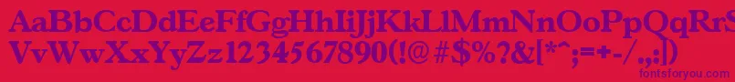 GascogneserialXboldRegular-Schriftart – Violette Schriften auf rotem Hintergrund