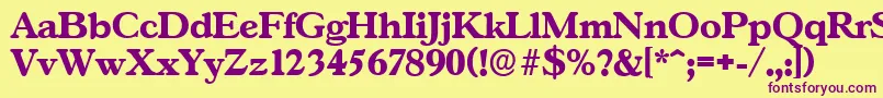 Шрифт GascogneserialXboldRegular – фиолетовые шрифты на жёлтом фоне