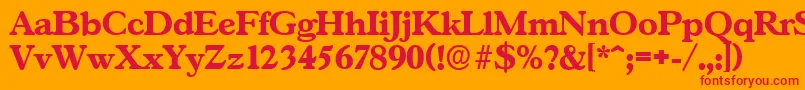 Шрифт GascogneserialXboldRegular – красные шрифты на оранжевом фоне