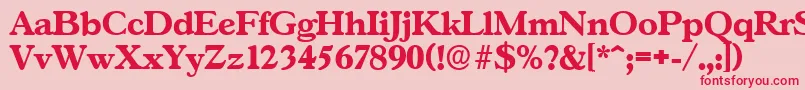 Шрифт GascogneserialXboldRegular – красные шрифты на розовом фоне