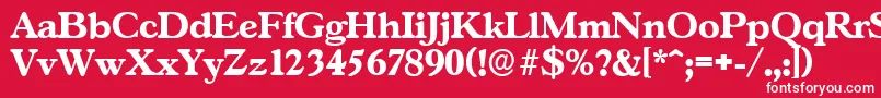 GascogneserialXboldRegular-Schriftart – Weiße Schriften auf rotem Hintergrund