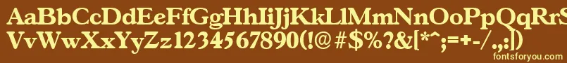 Шрифт GascogneserialXboldRegular – жёлтые шрифты на коричневом фоне