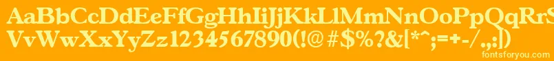 フォントGascogneserialXboldRegular – オレンジの背景に黄色の文字