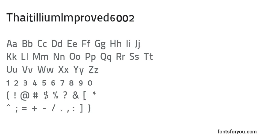 Шрифт ThaitilliumImproved6002 – алфавит, цифры, специальные символы