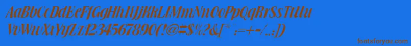 BrowningRegularDb Font – Brown Fonts on Blue Background