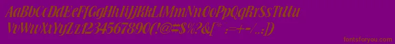 BrowningRegularDb-Schriftart – Braune Schriften auf violettem Hintergrund