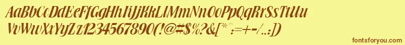 BrowningRegularDb Font – Brown Fonts on Yellow Background