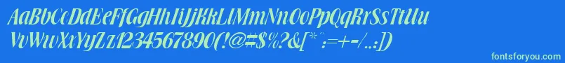 BrowningRegularDb Font – Green Fonts on Blue Background