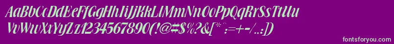 BrowningRegularDb Font – Green Fonts on Purple Background