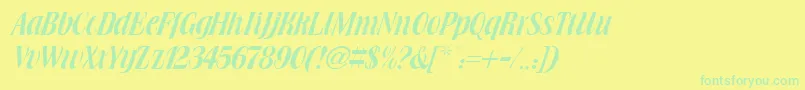 fuente BrowningRegularDb – Fuentes Verdes Sobre Fondo Amarillo