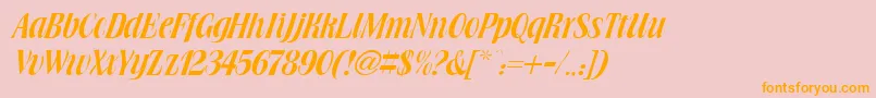 BrowningRegularDb Font – Orange Fonts on Pink Background