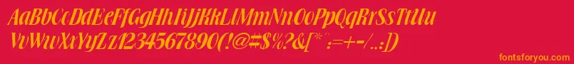 BrowningRegularDb Font – Orange Fonts on Red Background