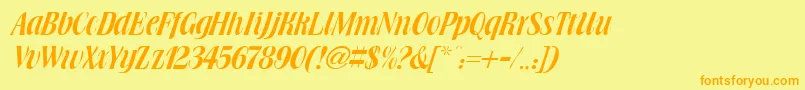 BrowningRegularDb Font – Orange Fonts on Yellow Background