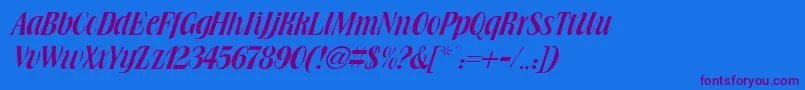 BrowningRegularDb Font – Purple Fonts on Blue Background