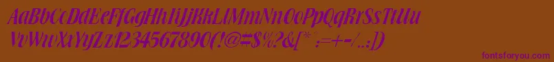 BrowningRegularDb Font – Purple Fonts on Brown Background