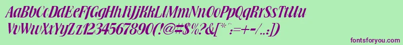 BrowningRegularDb Font – Purple Fonts on Green Background