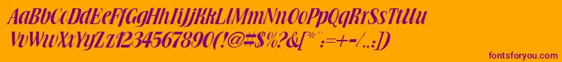 BrowningRegularDb Font – Purple Fonts on Orange Background