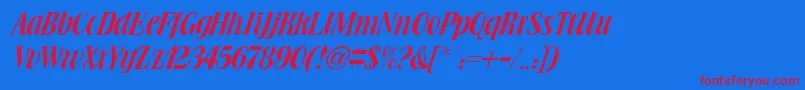 BrowningRegularDb Font – Red Fonts on Blue Background