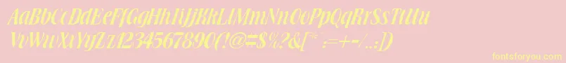 BrowningRegularDb-Schriftart – Gelbe Schriften auf rosa Hintergrund