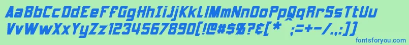 ArmorhideItalic Font – Blue Fonts on Green Background