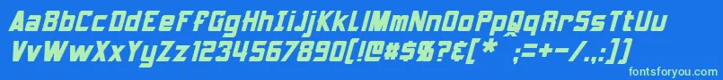 ArmorhideItalic Font – Green Fonts on Blue Background