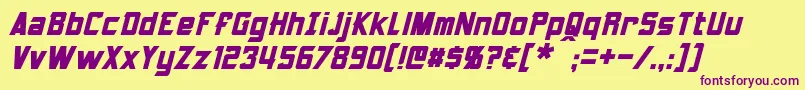 ArmorhideItalic Font – Purple Fonts on Yellow Background