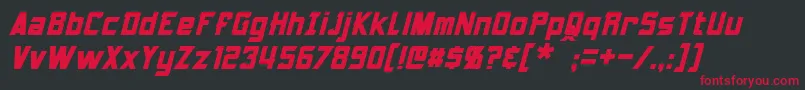 ArmorhideItalic Font – Red Fonts on Black Background