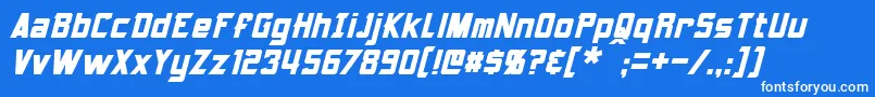 フォントArmorhideItalic – 青い背景に白い文字