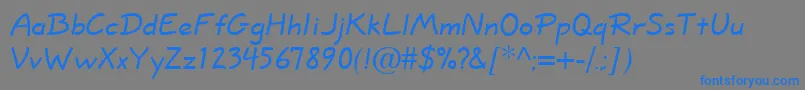 フォントShortHandNormal – 灰色の背景に青い文字