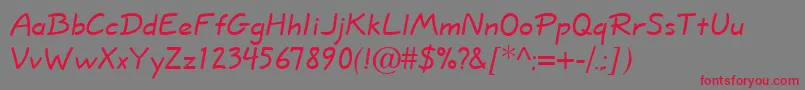ShortHandNormal Font – Red Fonts on Gray Background