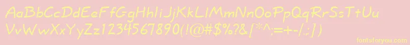 ShortHandNormal-Schriftart – Gelbe Schriften auf rosa Hintergrund