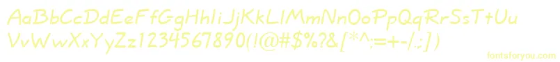 ShortHandNormal Font – Yellow Fonts on White Background