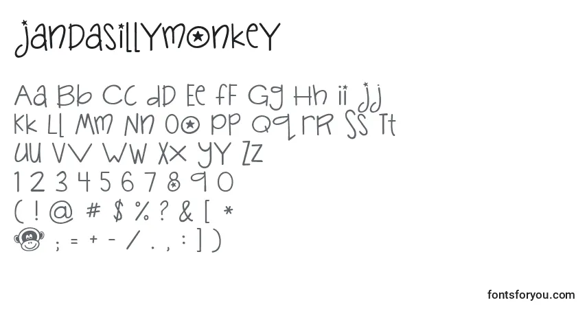 Шрифт Jandasillymonkey – алфавит, цифры, специальные символы