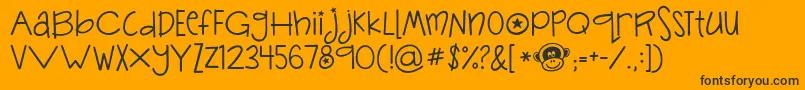 Jandasillymonkey Font – Black Fonts on Orange Background