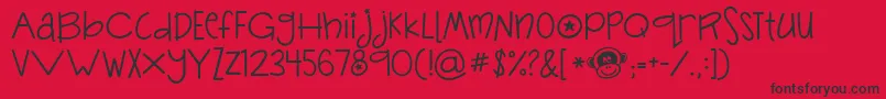 Jandasillymonkey Font – Black Fonts on Red Background