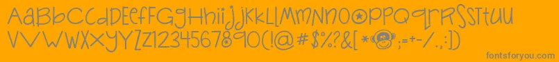 Jandasillymonkey-Schriftart – Graue Schriften auf orangefarbenem Hintergrund