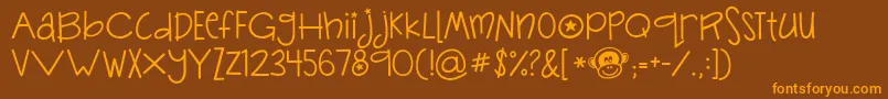 Jandasillymonkey Font – Orange Fonts on Brown Background