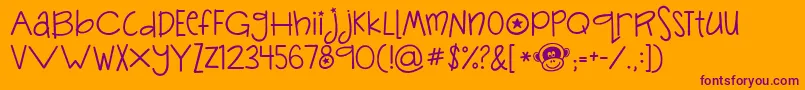 Jandasillymonkey Font – Purple Fonts on Orange Background
