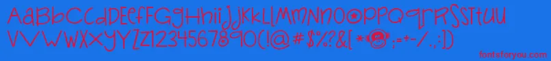 Jandasillymonkey Font – Red Fonts on Blue Background