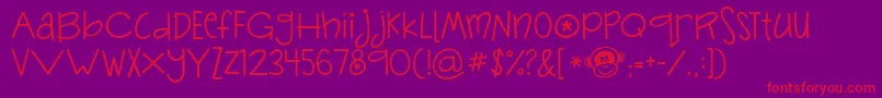 Jandasillymonkey Font – Red Fonts on Purple Background